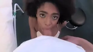 Ebony Cutie Lora Corazon Blows Well Hung Doctor