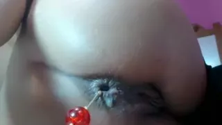 Latina MILF toying her ass and pussy