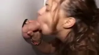 Lovely Latina Amateur Working Over Dick Through Glory Hole