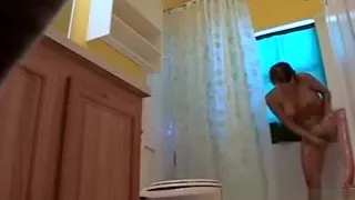 girlfriend  watched showering by a hidden camera