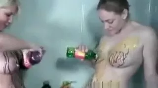 Syrup body painting is fun