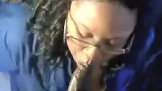 Ebony gf blowjob