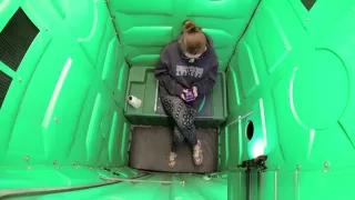 Nerdy girl in glasses loves sucking off strangers in public