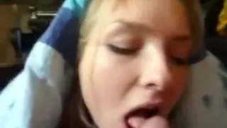 Naughty blonde fucking three big cocks