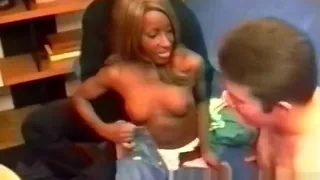 Black hottie banged by two guys