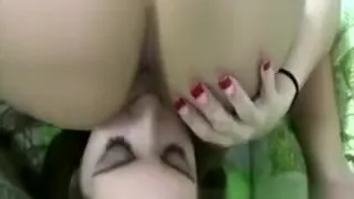 Skanky coeds enjoying sixty nine style loving in dorm room