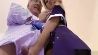 Young slut spoiling an old mans cock