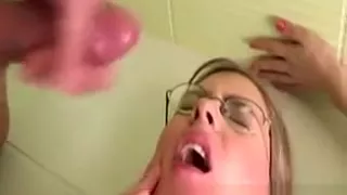 Grandpa cums over teen face