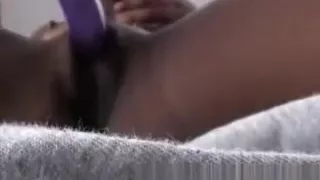 Busty latina dildoing her