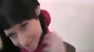 Teen babe sucking cock pov style and loves it