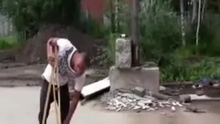 Sexy babe getting convinced to undress for this very lucky