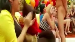 CFNM lady group orally introducing themselves to strippers