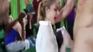 CFNM sluts polishing black and white strippers cock