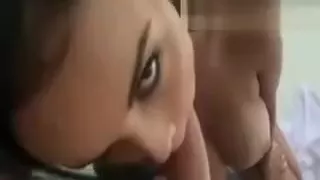 Big tits GF gives bj on balcony and gets a hard doggystyle