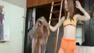 Fragile Gloria sensually taking off her sexy fishnets