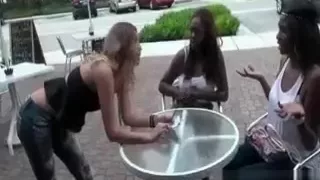 Teen guys playing funny games outdoor for hard cash