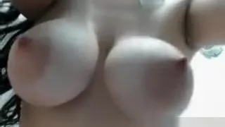 Big tit cam MILF rubs tits and pussy on webcam