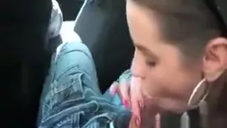 Slutty pickup brunette blows stiff rod