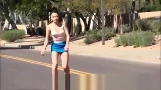 Teen Aurora born to be active solo public pussy