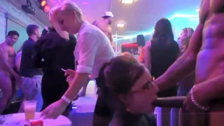 Party babes sucking strippers hard cocks