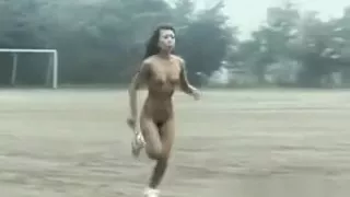 Asian amateur in nude track and field