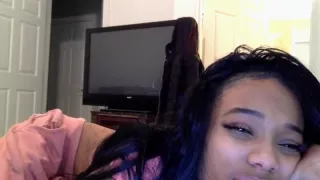 sexslavee24 fingering his clitoris and kicks from of this