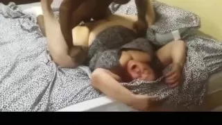 Hottest private bedroom, brunette, handjob sex video