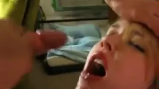 Chubby Blonde On The Floor Getting Full Of Cum