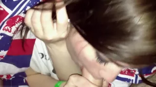 Petite Brunette Deep-Throating Her Lover In Pov