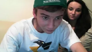 Dark Haired Teen Convinced To Suck On Cam