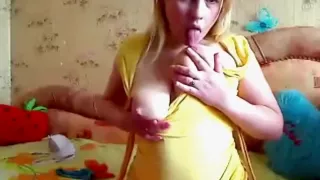 Fat Blonde Shows Her Tits