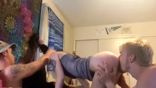 Two Men Are Fucking A Hot Babe