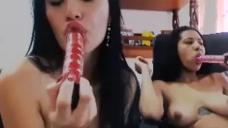 Two Girls Pose With Sex Toys