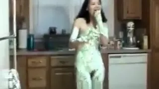 Messy girl is taking a shower