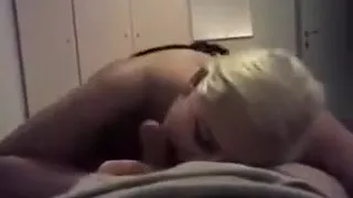 Stockings clad hoe toys pussy pov style for big cock dude