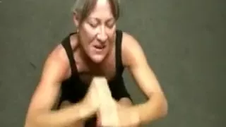 This mature slut is still a slut for hard cock in her hands