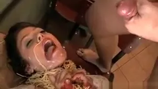 Helpless Slut Sadie West Bathes In Food And Jizz