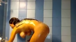 Cum shower on big boobs of my girlfriend