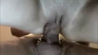 Nerdy brunette with big natural tits fucks a hard pole with