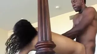 Ethnic slut with a superb ass has a black guy taking care of her needs