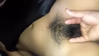 2 fingers in girlfriends hai...