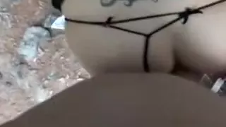 Slut Takes Hard Cock Doggystyle Outside