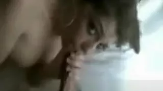 Threesome with big tit brunette amateur