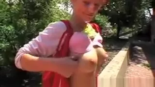Red headed European Amateur Flashing Pussy In Public