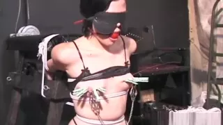 Merciless bondage time for curvy babe with nice rack