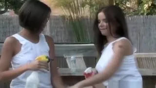 Naughty girls fuck the biggest strap-on dildos and spray jiz