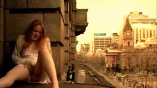 Outdoor masturbation with sexy redhead