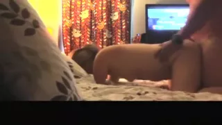 Fabulous private doggystyle, brunette, creampie porn scene