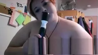 Redhead teen toying her pussy and s