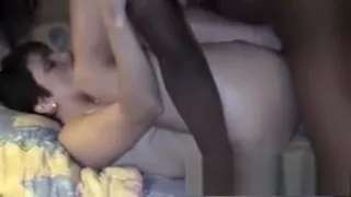 Amateur interracial couple record themselves having sex